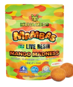 Muha Meds – 3000mg Live Resin THC Gummies – Mango Madness